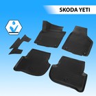 Коврики салона Rival для Skoda Yeti 5-дв. 2009-2018, полиуретан, с крепежом, с перемычкой, 5 шт., 15103001 2607393 - фото 60612