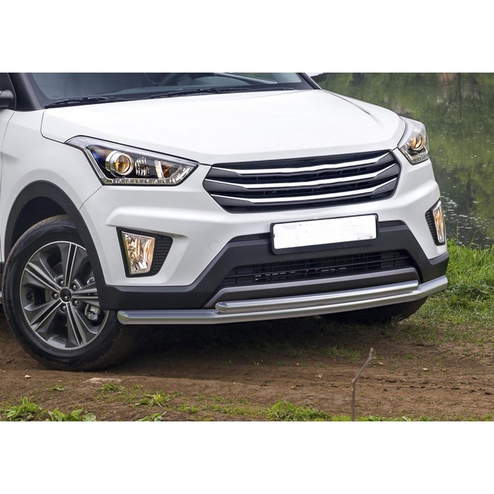 Защита переднего бампера Hyundai Creta, d57+d42