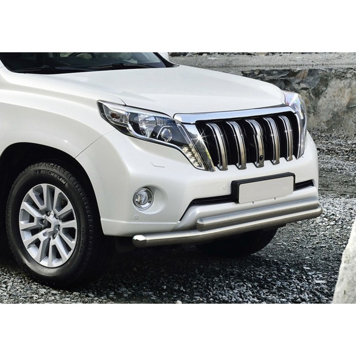 Защита переднего бампера Land Cruiser Prado, d76+75х42 овал