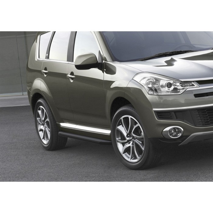 Пороги Mitsubishi Outlander 2007-2010-2012, черный кант 173 см, 2 шт. A173ALB.4005.1