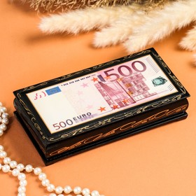 Шкатулка - купюрница «500 EURO», 8,5×17 см, лаковая миниатюра