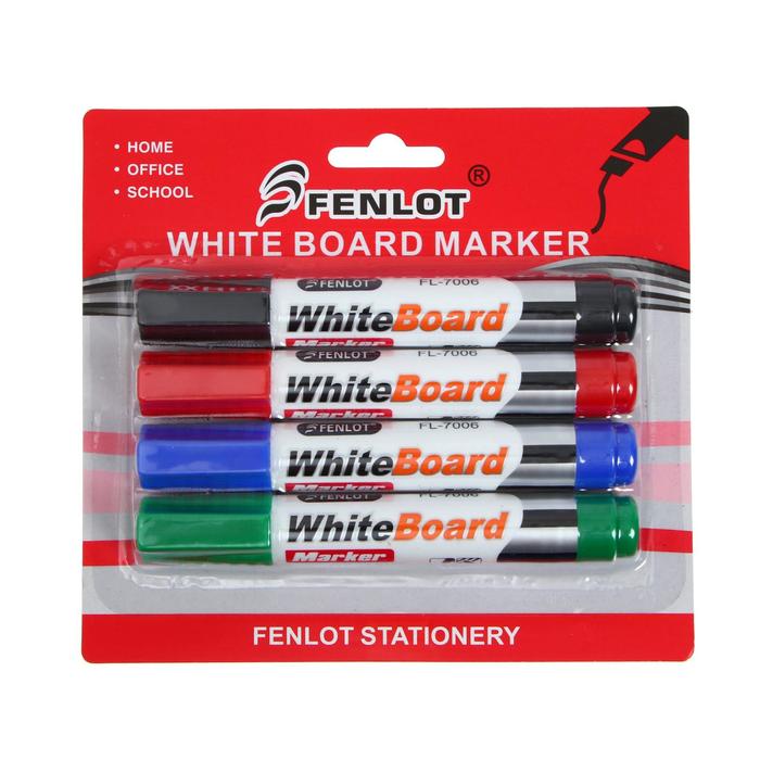 Набор маркеров для флипчарта, 4 цвета, 3 мм, на блистере