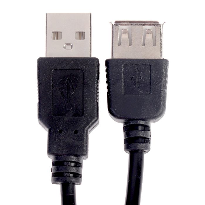 Кабель-удлинитель USB (A/F) - USB (A/M), 1,8 м, черный