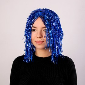 Карнавальный парик «Дождь», 35 см, цвет синий в Донецке