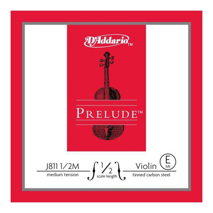 Отдельная струна D'Addario J811-1/2M Prelude  Е/Ми для скрипок размером 1/2, среднее натяжение   250