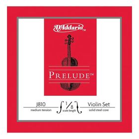 Струны для скрипки D'Addario J810-1/8M Prelude размером 1/8, среднее натяжение