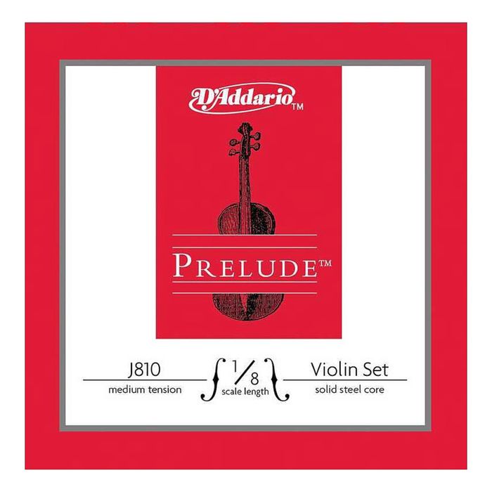 Струны для скрипки D'Addario J810-1/8M Prelude размером 1/8, среднее натяжение