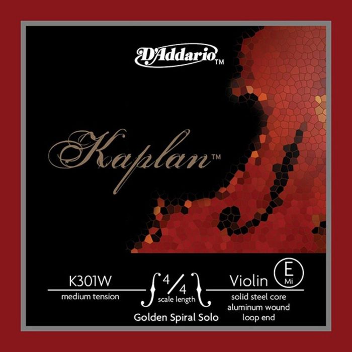 Отдельная струна D'Addario K301W Kaplan  Е/ми для скрипки размером 4/4, среднее натяжение