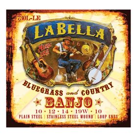 Комплект струн для 5-струнного банджо La Bella 730L-LE Banjo  нерж.сталь, Light, 10-10