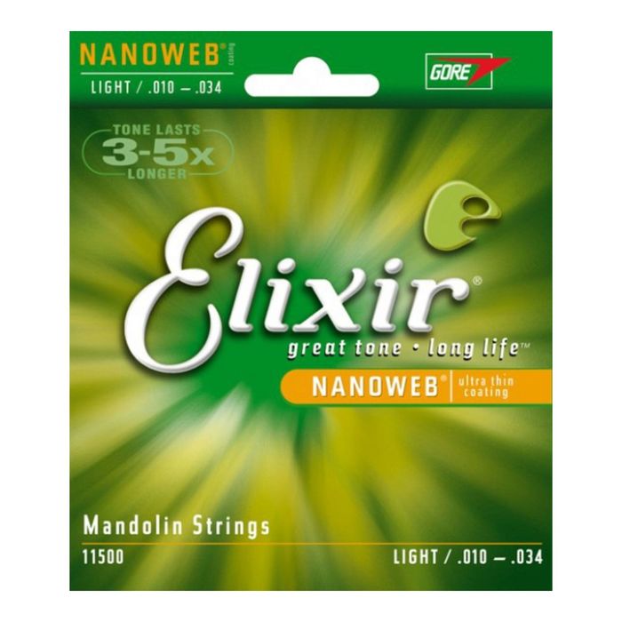 Комплект струн для мандолины Elixir 11500 NANOWEB  Light, 10-34