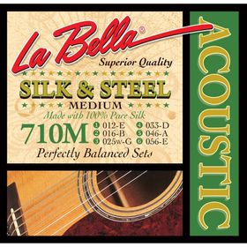 Комплект струн для акустической гитары La Bella 710M "шелк и сталь" 12-56