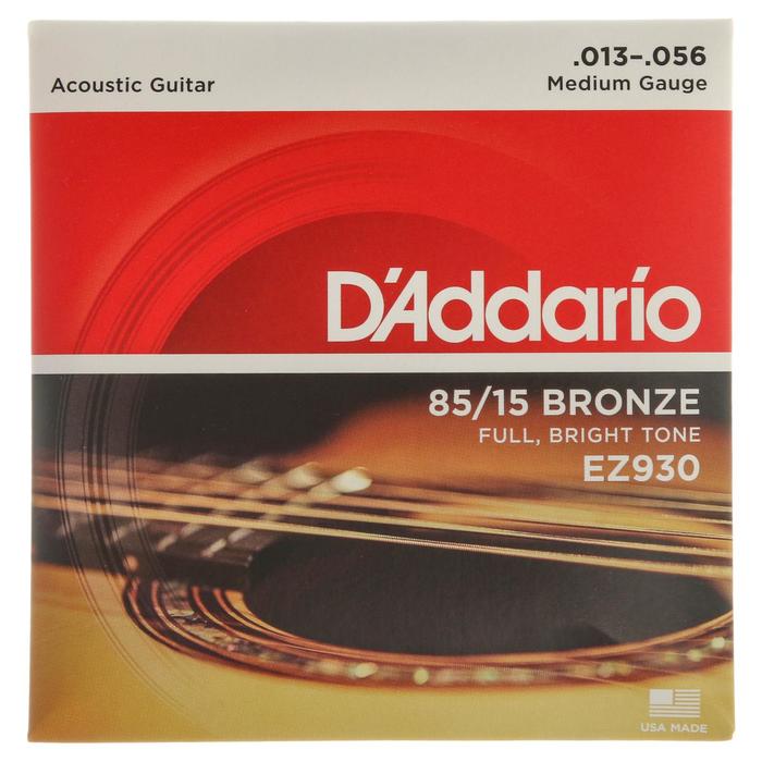 Струны для акустической гитары D`Addario EZ930 AMERICAN BRONZE 85/15  Medium 13-56