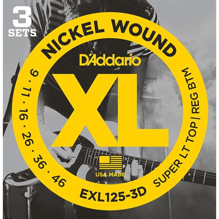 Струны для электрогитары D'Addario EXL125-3D Nickel Wound  SuperLightTop/Regular Bottom