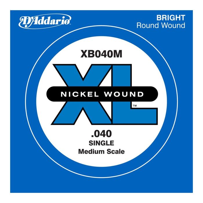 Отдельная струна для бас-гитары D'Addario XB040M Nickel Wound никелированная, 040