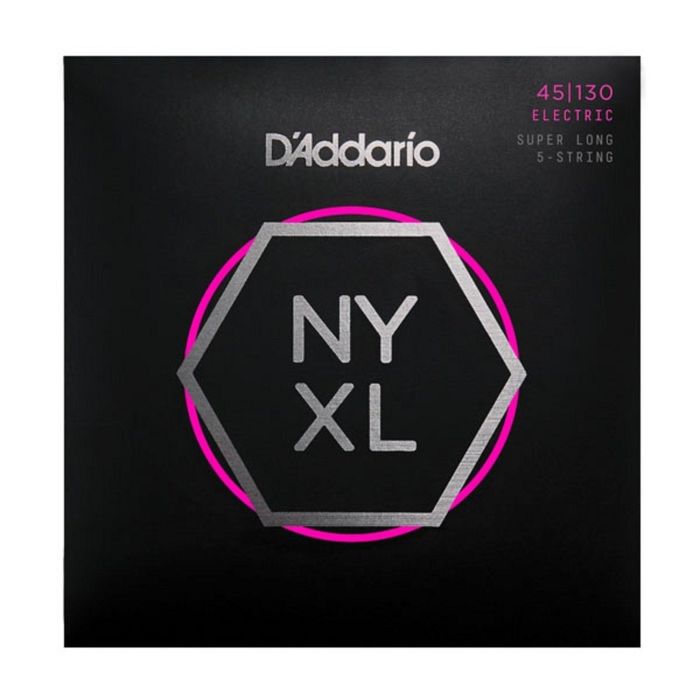 Струны для 5-струнной бас-гитары D'Addario NYXL45130SL NYXL Super Long, RegLight, 45-130