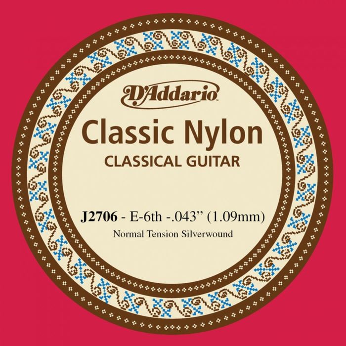 Отдельная 6-ая струна D'Addario J2706 Classical Отдельная 6-ая струна для классической гитары, нейло