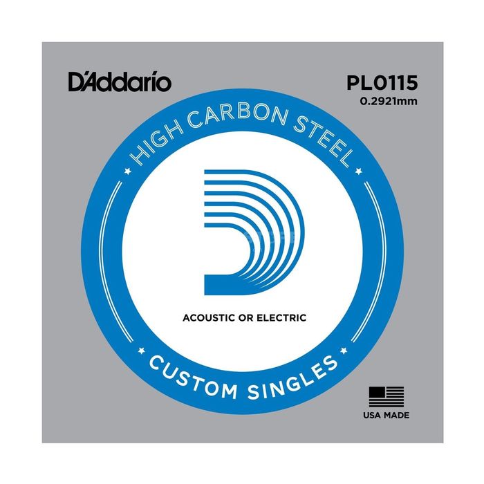 Отдельная струна D'Addario PL0115 Plain Steel  без обмотки, сталь, .0115,