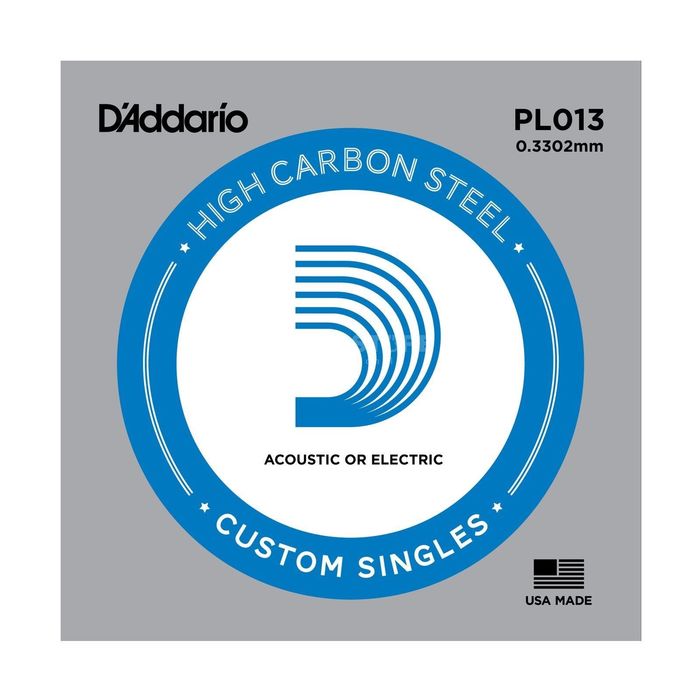 Отдельная струна D'Addario PL013 Plain Steel  без обмотки, сталь, .013,