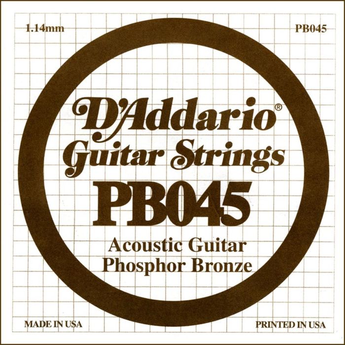 Отдельная струна D'Addario PB045 Phosphor Bronze  для акустической гитары