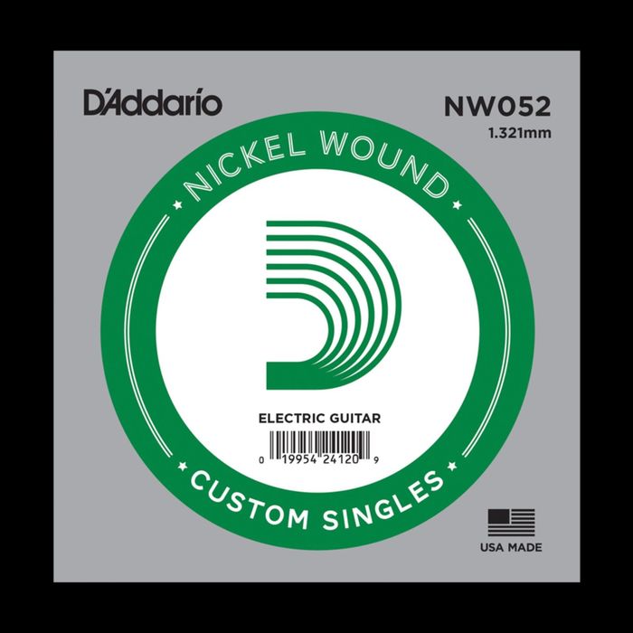 Отдельная струна D'Addario NW052 Nickel Wound  для электрогитары, .052,