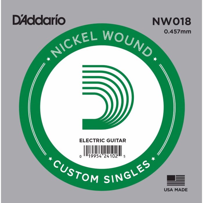 Отдельная струна D'Addario NW018 Nickel Wound  для электрогитары, .018,