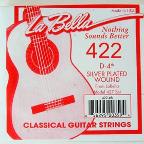 Отдельная струна La Bella 422  №4 из нейлоновой нити в посеребренной оплетке