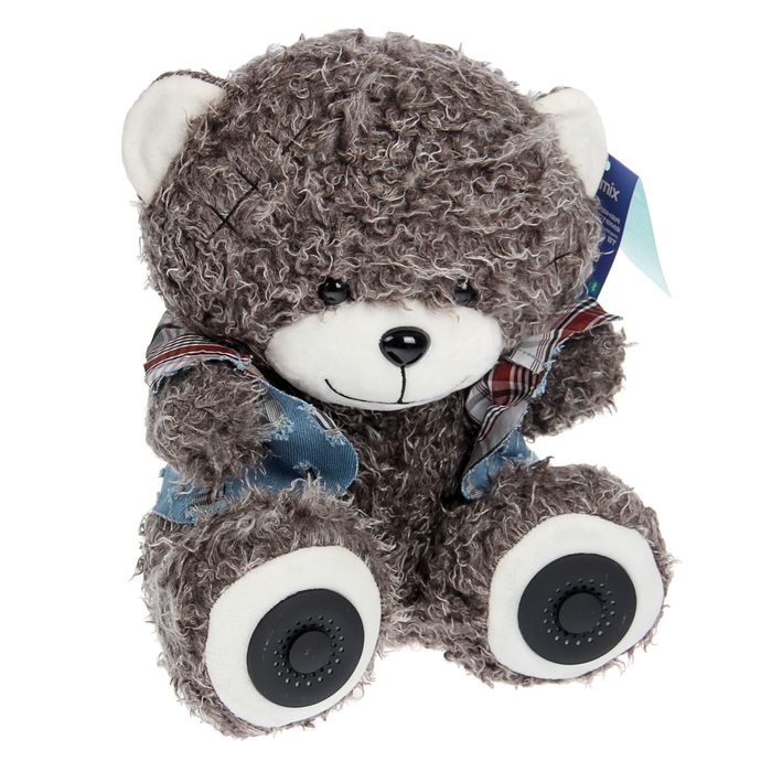 Акустическая система RITMIX ST-250 Bear BT Grey, 2х3Вт,MP3,FM,Bluetooth,Li-Ion 2000 mAh,USB