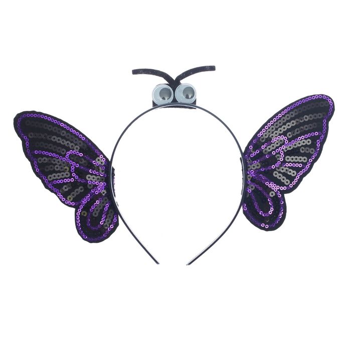 Карнавальный ободок «Бабочка», цвет чёрный