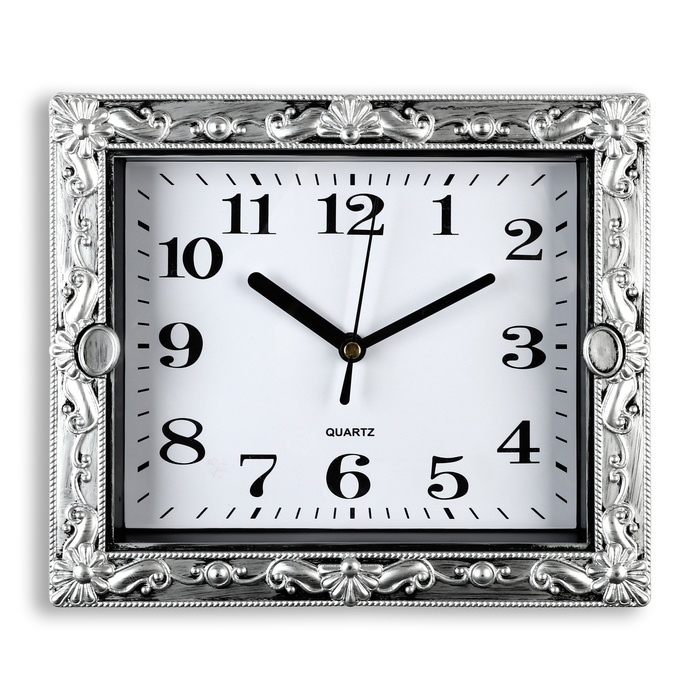 Часы настенные, серия: Классика, "Брилл", серебро, 21х3х18 см, микс