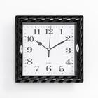 Wall clock, series: Classic, "Twist", square, black 21x21 cm