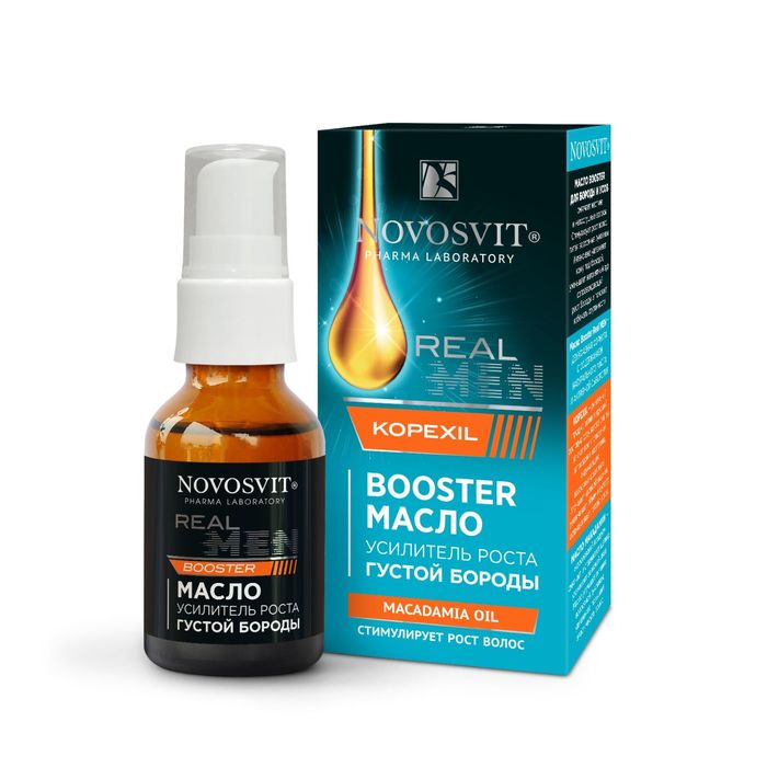 Масло Booster Novosvit Real MEN  &quot;усилитель роста густой бороды&quot; macadamia oil, 25 мл