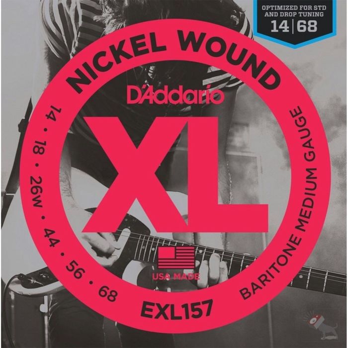 Струны для электрогитары D`Addario EXL157 XL NICKEL WOUND Baritone-Medium 14-68