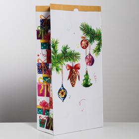 Пакет крафтовый «Время подарков», 32 х 64 х 16 см