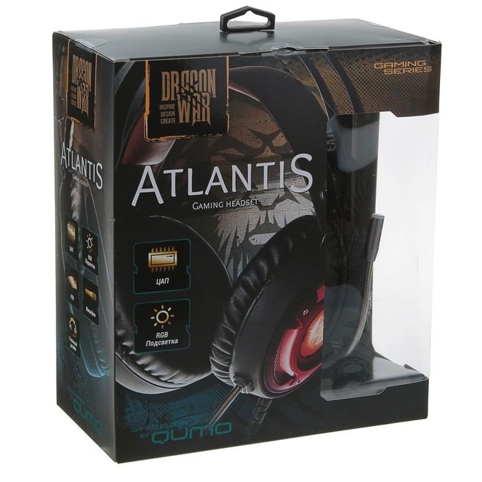 Гарнитура Qumo Atlantis GHS005, стерео, подсветка, интерфейс USB