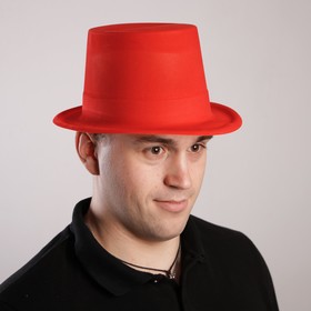 Шляпа «Цилиндр», цвет красный, р-р. 56-58