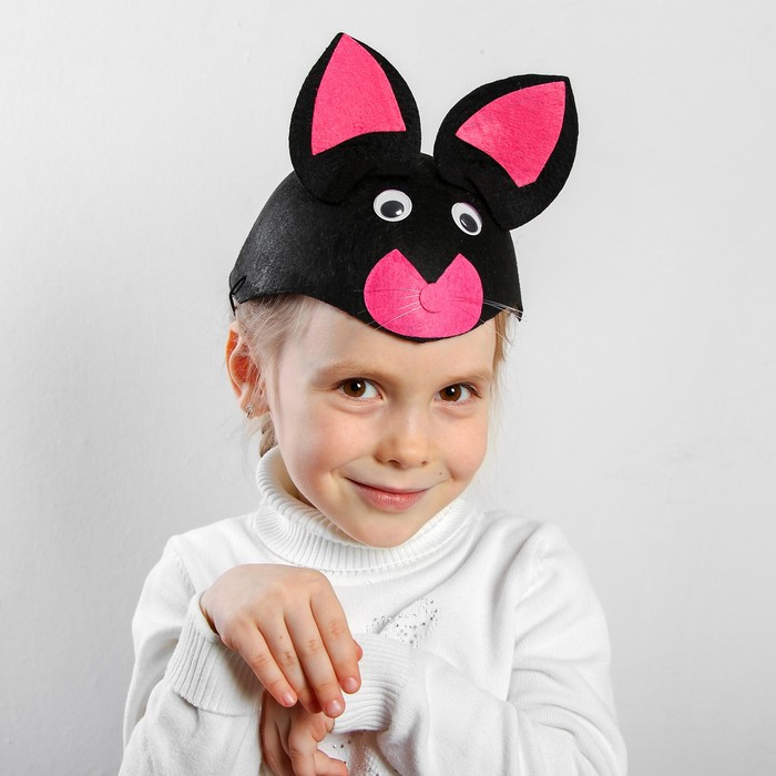 Карнавальная шляпа «Чёрная кошка», на резинке, р-р. 52-54