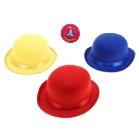 Карнавальная шляпка с лентой, блестящая, р-р 56, цвета МИКС