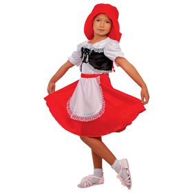 Карнавальный костюм "Красная Шапочка", блузка, юбка, шапка, р. 32, рост 122-128 см