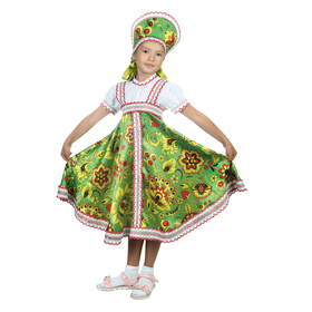 {{photo.Alt || photo.Description || 'Русский народный костюм &quot;Хохлома&quot;, платье, кокошник, цвет зелёный, р-р 32, рост 122-128 см'}}