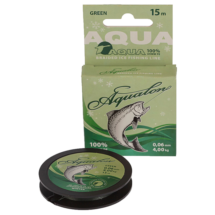 Леска плетёная Aqua Aqualon Dark-Green, 15 м, d=0,06 мм