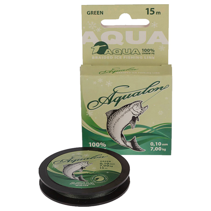 Леска плетёная Aqua Aqualon Dark-Green, 15 м, d=0,10 мм