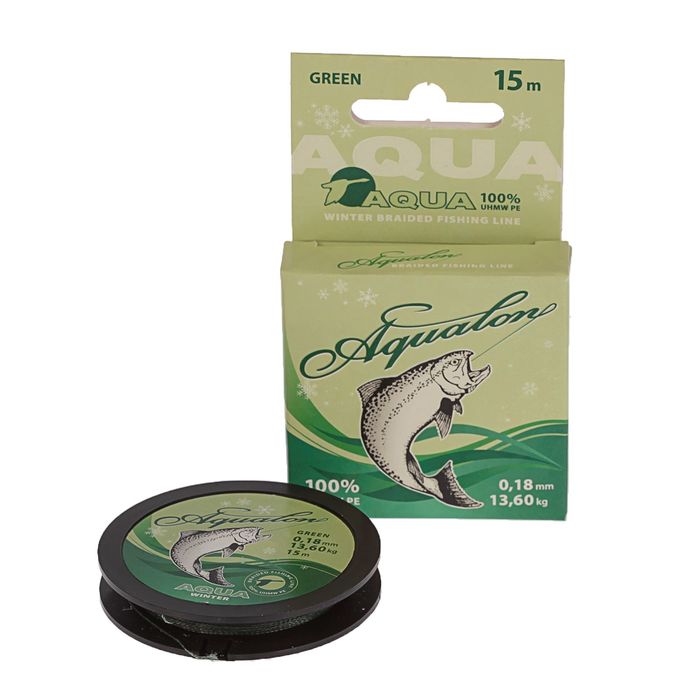 Леска плетёная Aqua Aqualon Dark-Green, 15 м, d=0,18 мм