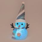 Игрушка световая "Снеговик новогодний" (батарейки в комплекте) 6 х13 см, 1 LED RGB, ГОЛУБОЙ
