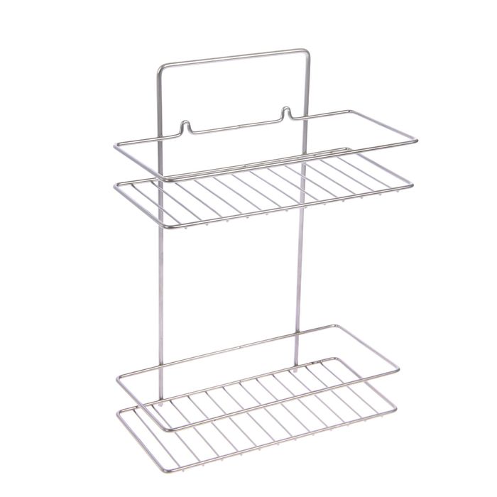 Полка прямая 2-х ярусная подвесная, цвет хром