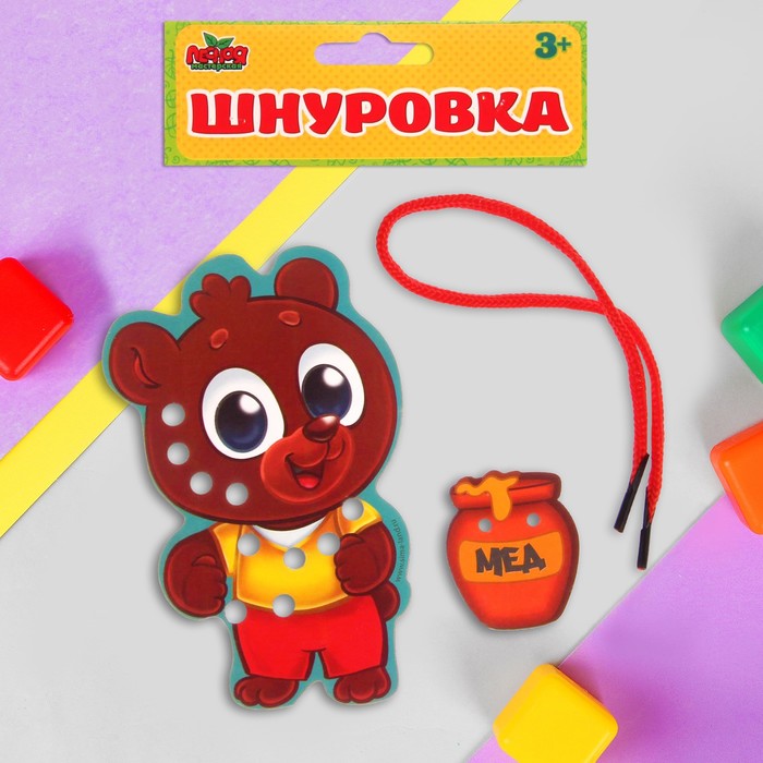 Шнуровка фигурная &quot;Мишутка&quot;, 10 х 12 см