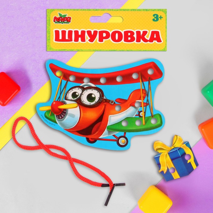 Шнуровка фигурная &quot;Самолёт&quot;, 10 х 12 см