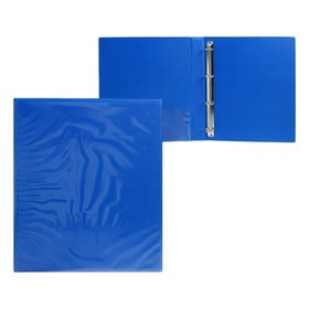 Папка «Панорама», на 4-х кольцах, с передним прозрачным карманом, формат А4, 40 мм, до 250 листов, синяя