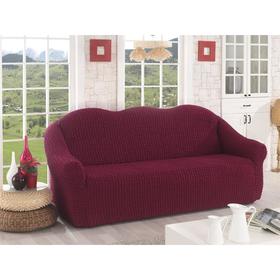 Чехол для трёхместного дивана Karna, без юбки, цвет бордовый
