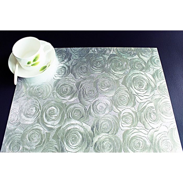 Клеенка для стола &quot;Table Mat&quot; Metallic, серебро, 80 см, рулон 20 п.м., TD 192-A001