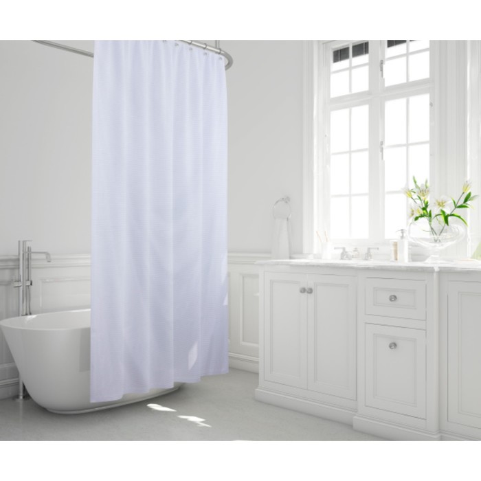 Штора для ванной Verga, 180 х 200 см, цвет белый